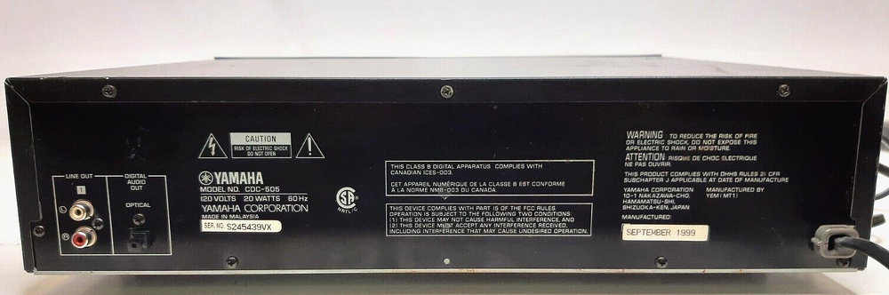 Yamaha Natural Sound 5 Disk Compact Disk Player CDC-505
