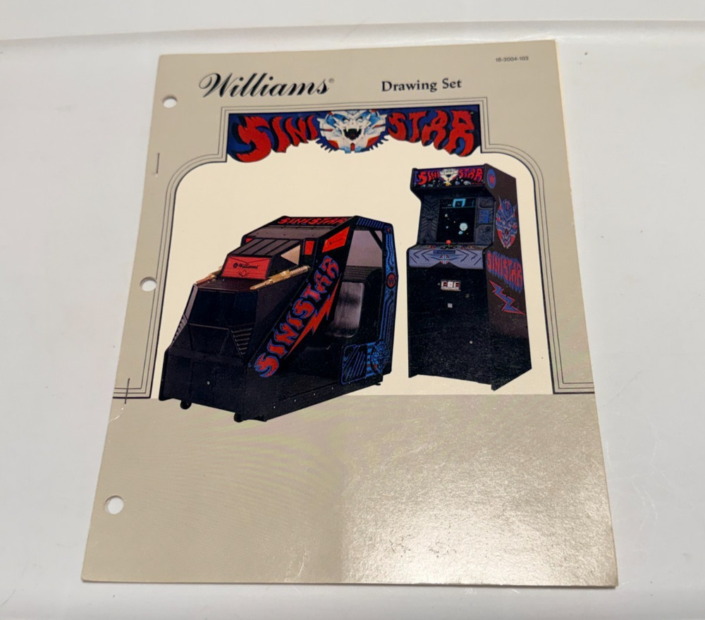 1982 WILLIAMS  SINISTAR  VIDEO GAME DRAWING SET MANUAL
