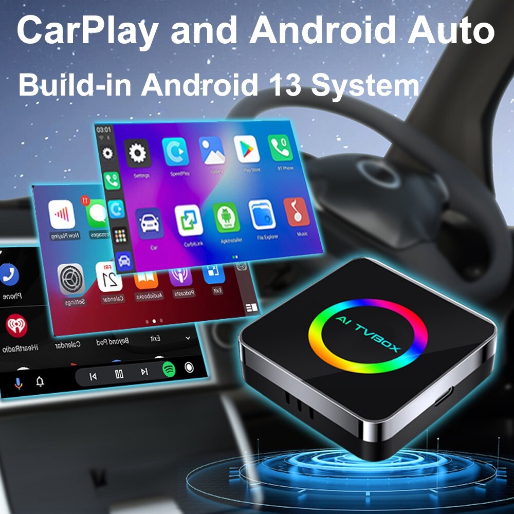 Car Android Smart Ai Box Wireless CarPlay Android Auto Adapter Netflix YouTube