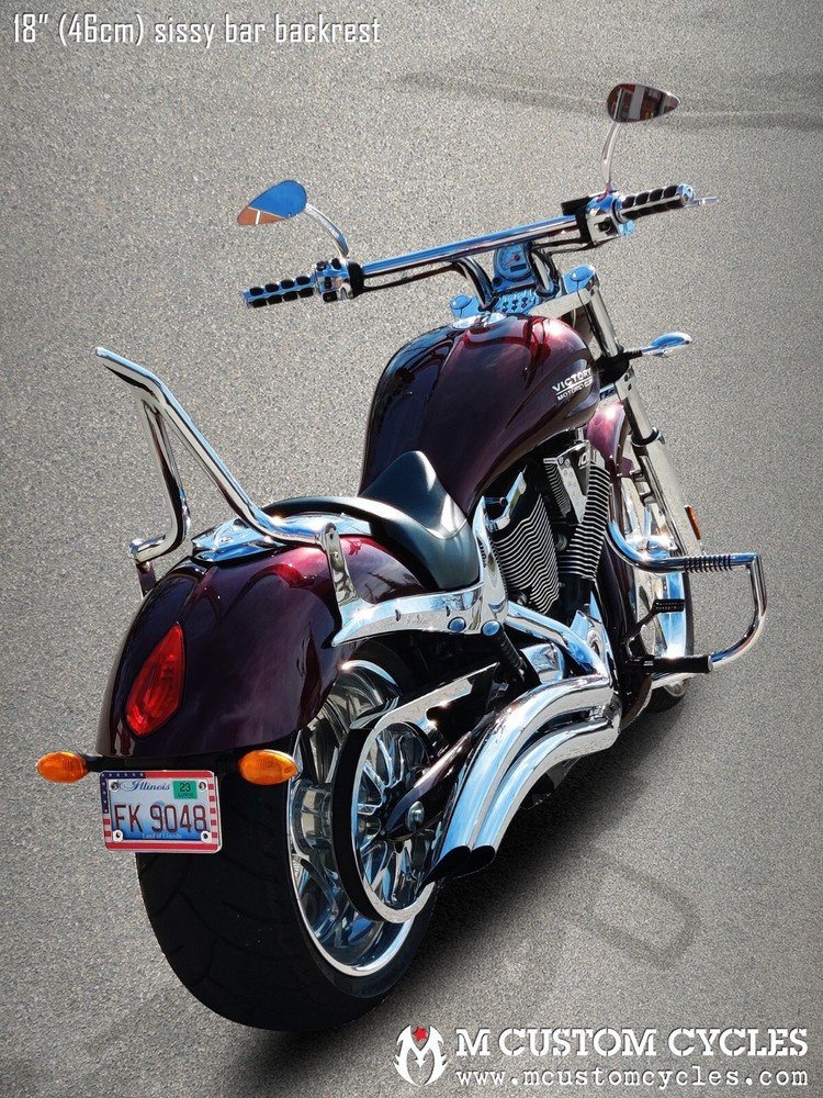 18" (46cm) Victory Jackpot Sissy Bar Passenger Backrest