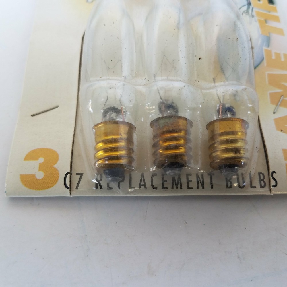 3-Pieces Replacement Bulbs C7 Clear Flame Tip 041895762000