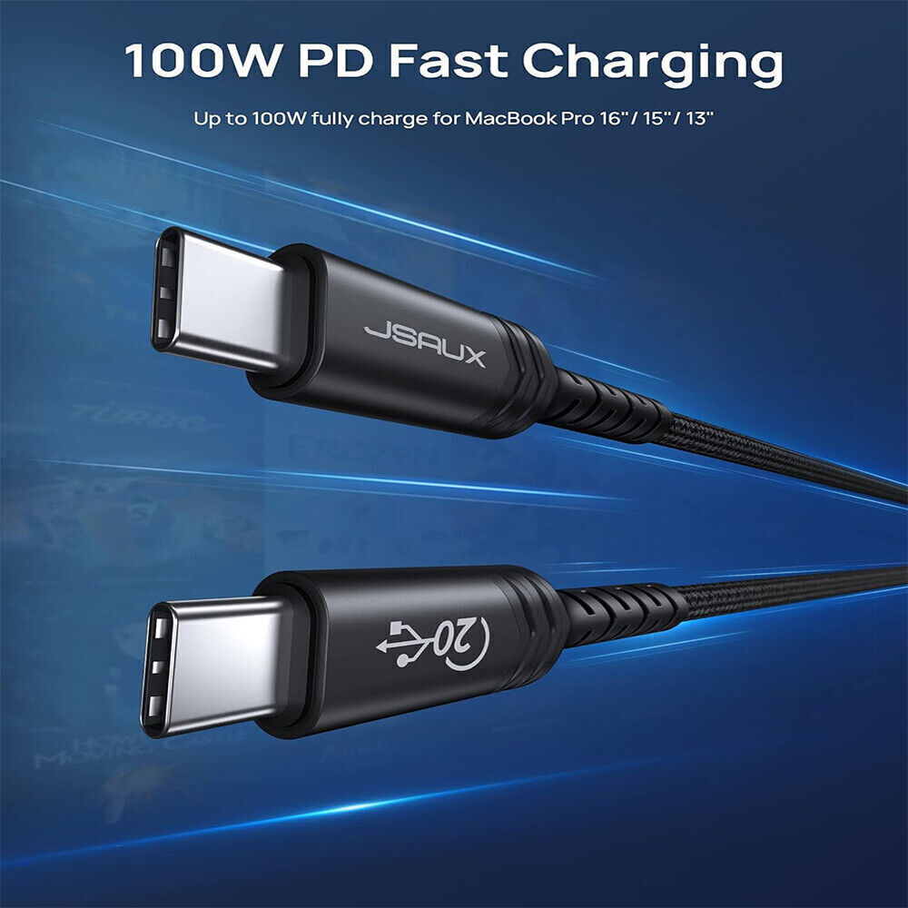 USB3.2 Gen2 USB C 20Gbps Cable Type C 5K 100W Fast Charging For Galaxy iPhone15