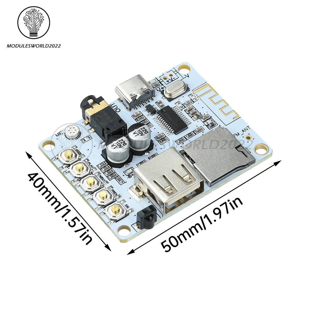Bluetooth 5.4 Audio Receiver Board MP3 Lossless Decoder Decoding Module Type-C