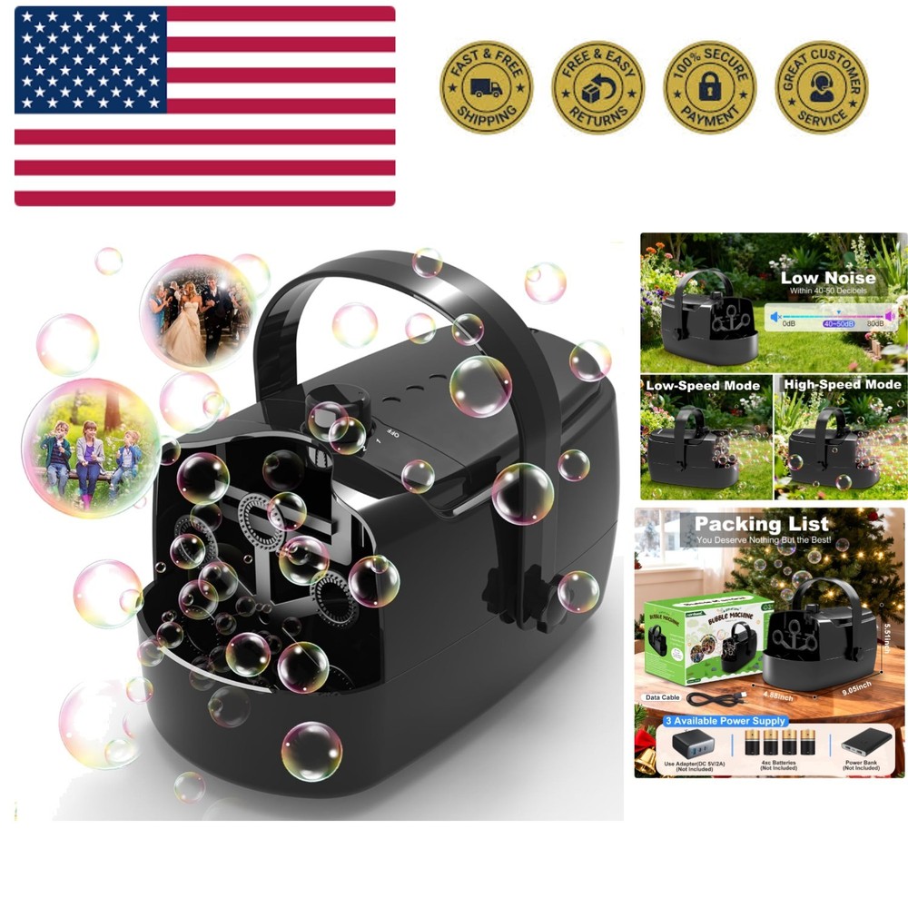 Bubble Machine Durable Automatic Bubble Blower, 18000+ Big Bubbles Per Minute...