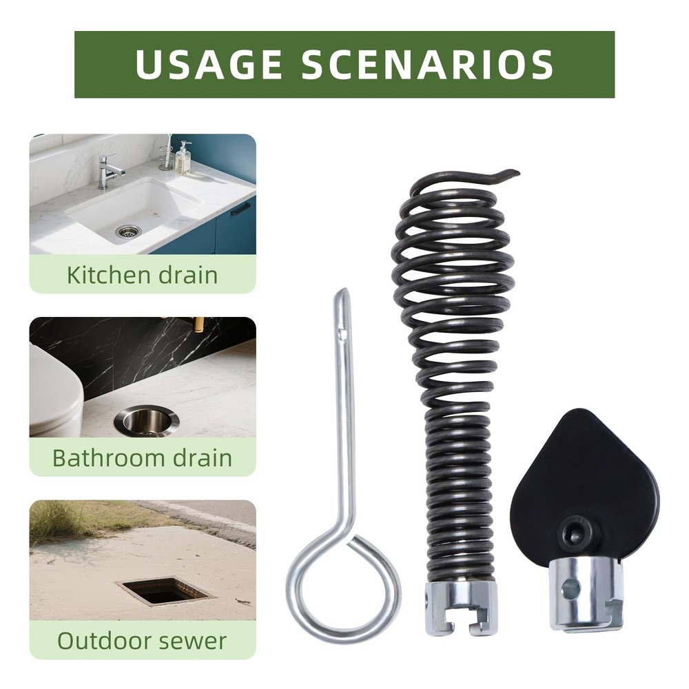 T-240 Drain Cleaner Tool Set, 3-Piece, Compatible with K-400 Drum Machine