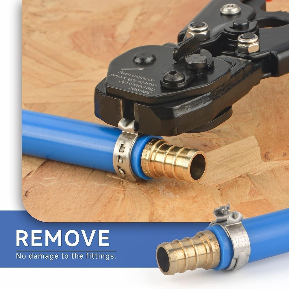 Durable Ergonomic PEX Crimper & Removable Clamp Tool - Ideal for Any PEX Project