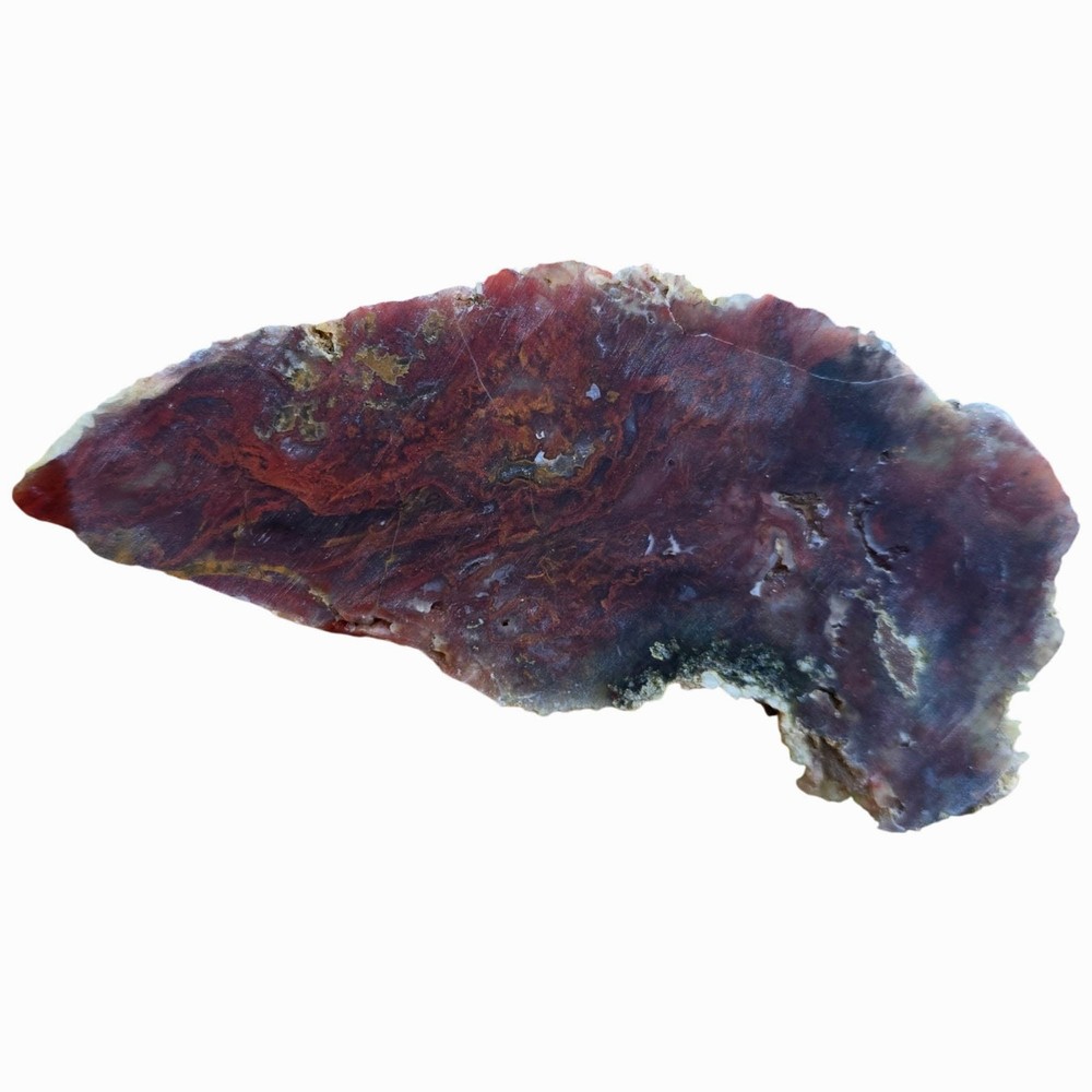 San Carlos Agate Slab - High Contrast Red Moss - Flame Flow Pattern