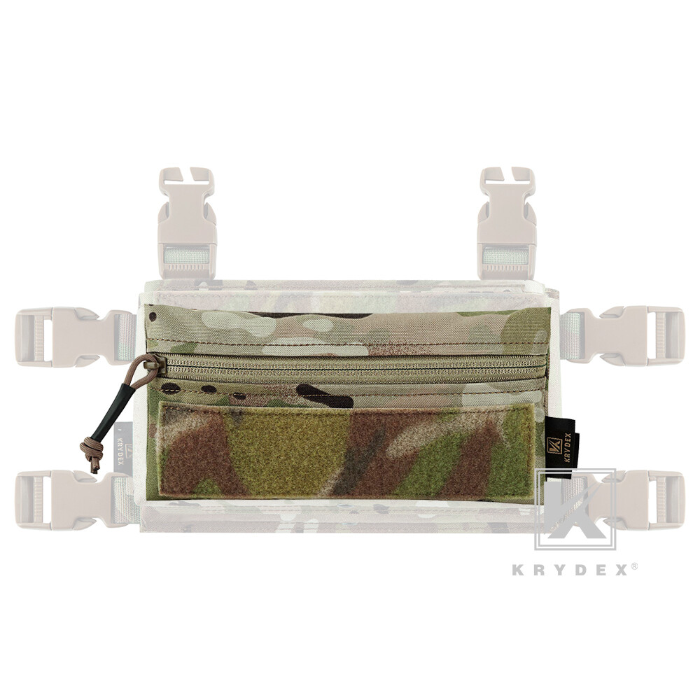 KRYDEX Tactical Front Candy Pouch Zipper Pack Hook Back for Chest Rig Multicam