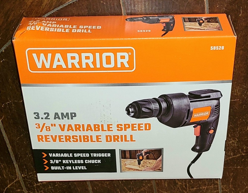 WARRIOR 3.2 Amp 3/8" Variable Speed Reversible Drill - Model #58528