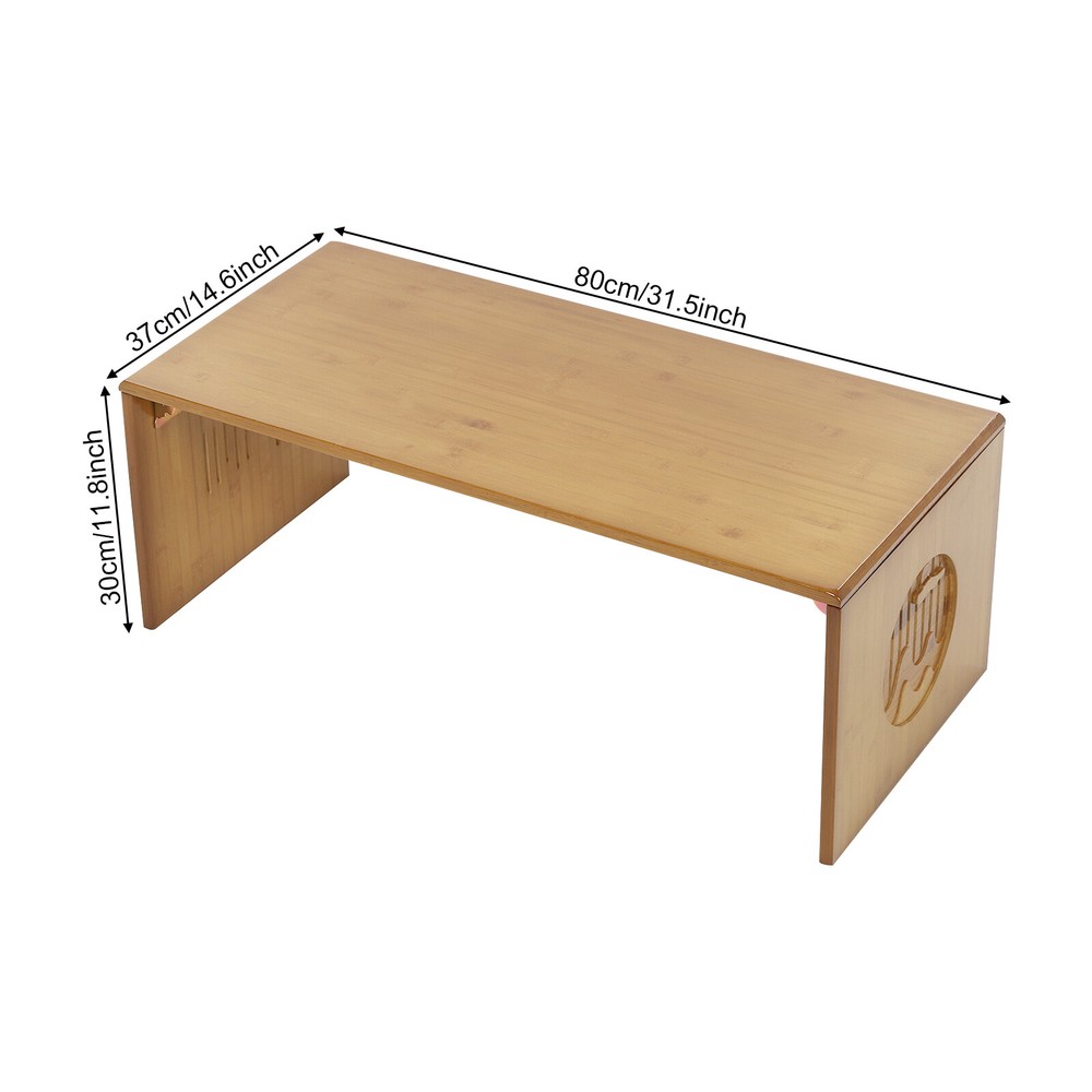 Tawny Foldable Floor Table Bamboo Folding Coffee Table Without Assembly 13.22lbs