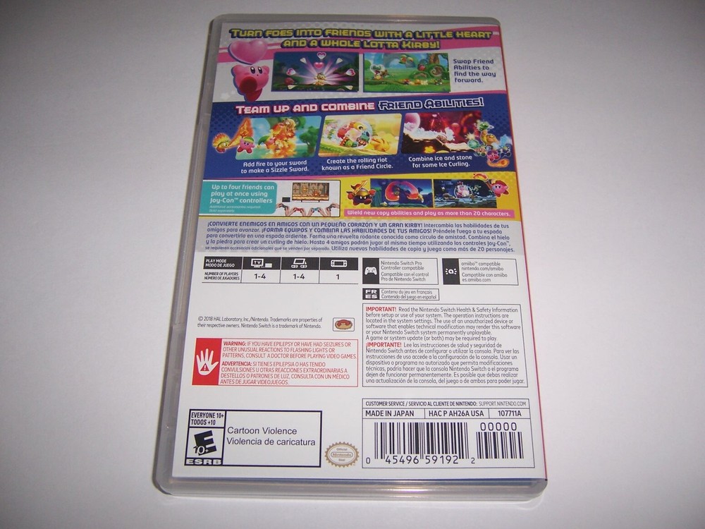 Replacement Case Kirby Star Allies Nintendo Switch Box Authentic