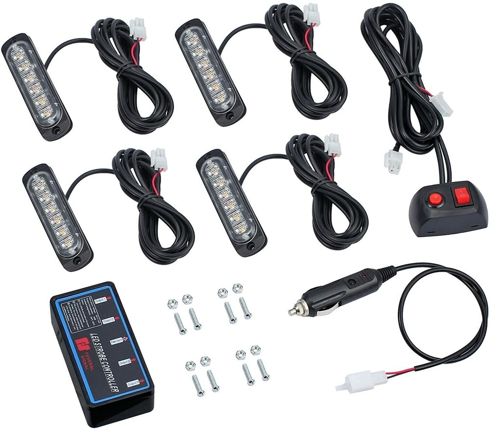 Warning Hazard Emergency Amber Front Rear Grille Strobe Flash Led Control Box