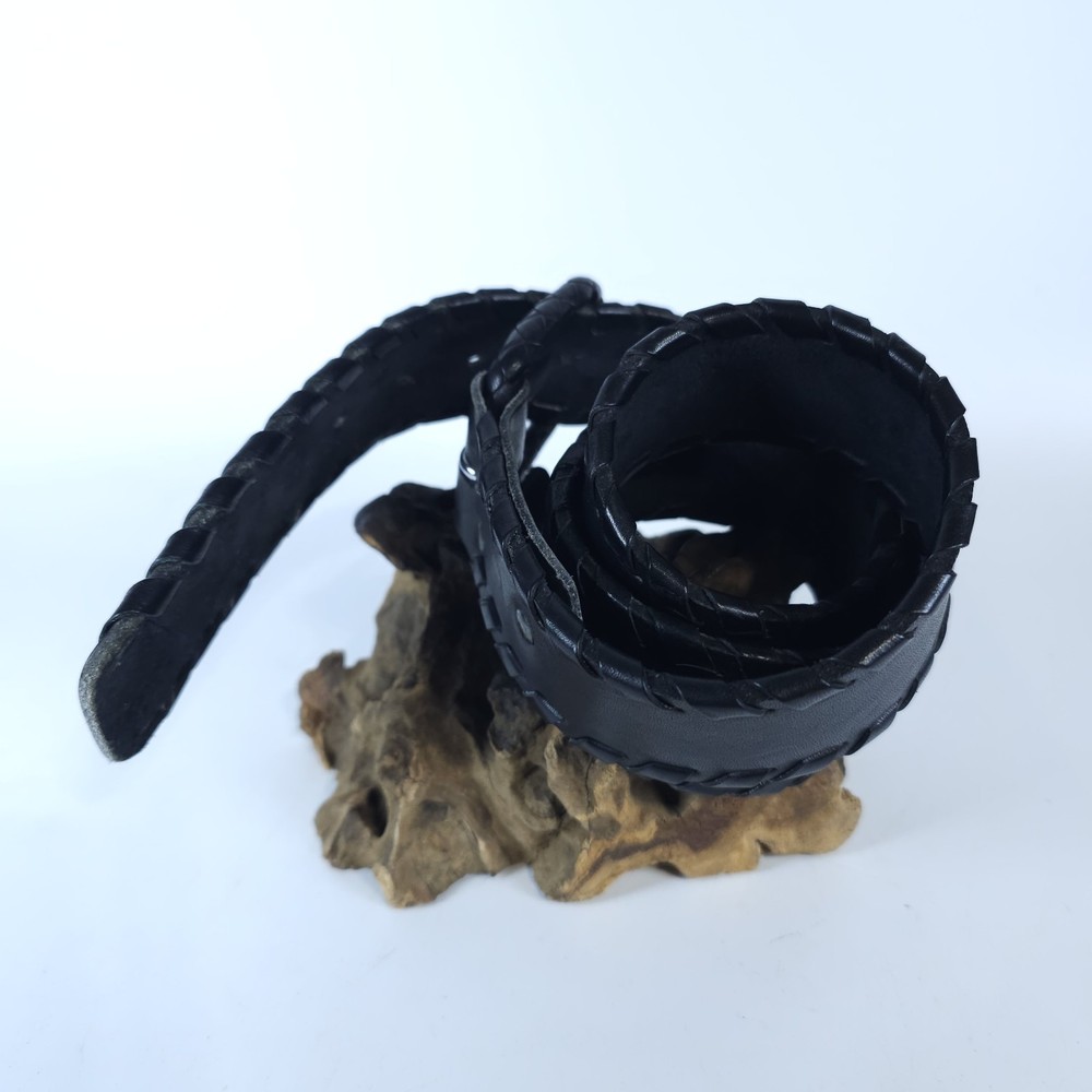 Braided Leather Belt Men Size 34 Full Grain Cowhide (No Loop)