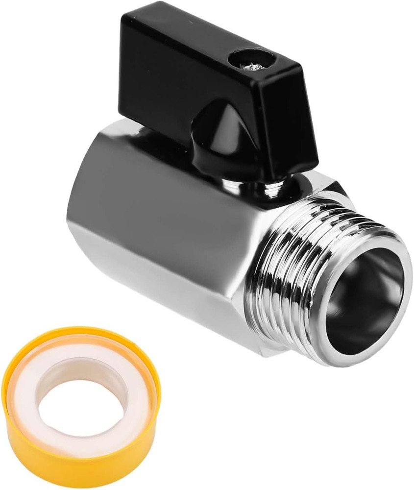 RV Hot Water Heater Replacement Drain Valve, Brass 1/2" RV Ball Valve Shut-Off V