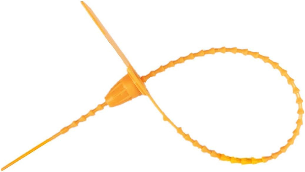 100 Pack Security Seals 9.84" Tamper Proof Pull Tight Tags Numbered Orange