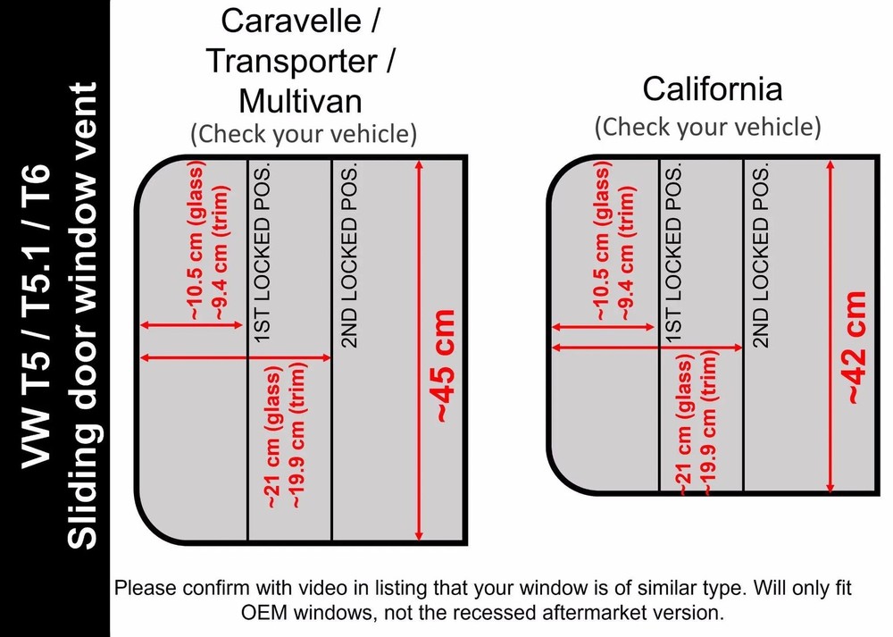 Ventilation window VW T5 / T5.1 / T6