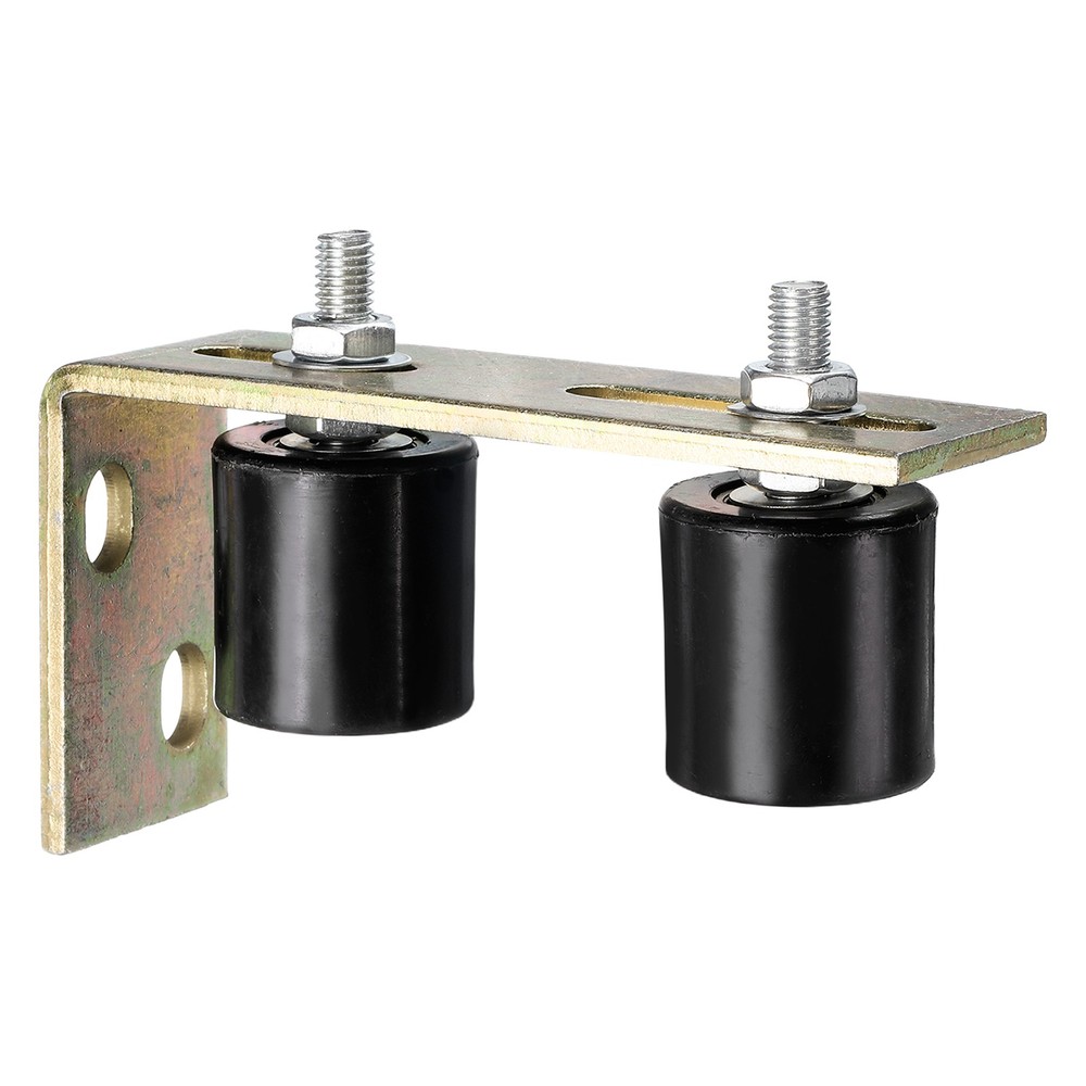 2Pcs Slide Gate Guide Roller 1.7" Nylon Gate Support Rollers with Bracket Black