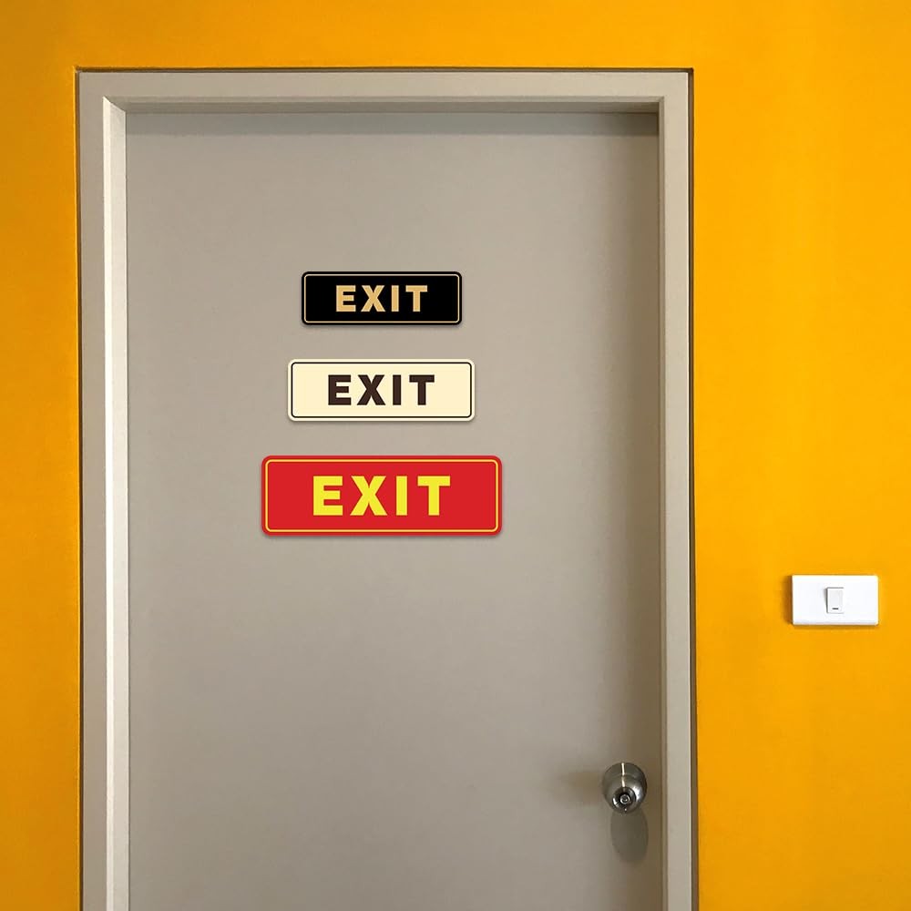 Standard Exit Wall or Door Sign | Durable Plastic and Easy Installation | Dou...