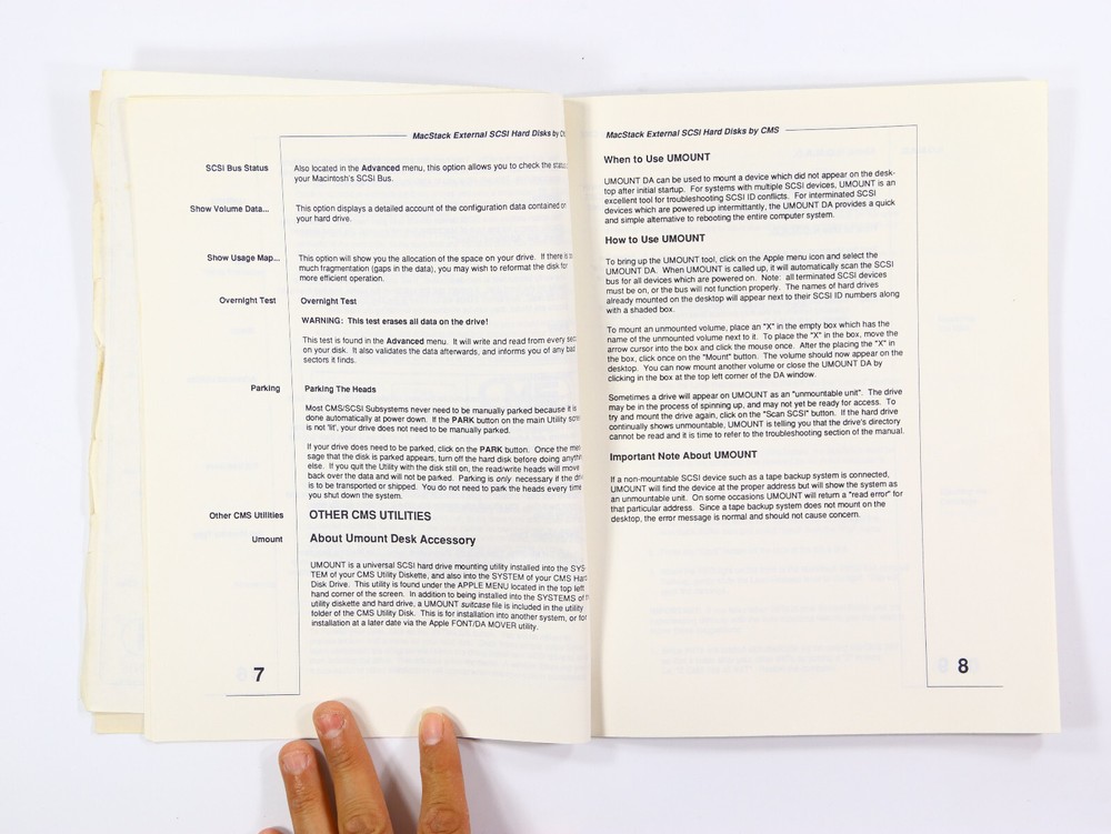 CMS External Apple SCSI Hard Drive Disk Manual - Macintosh Plus, SE & II
