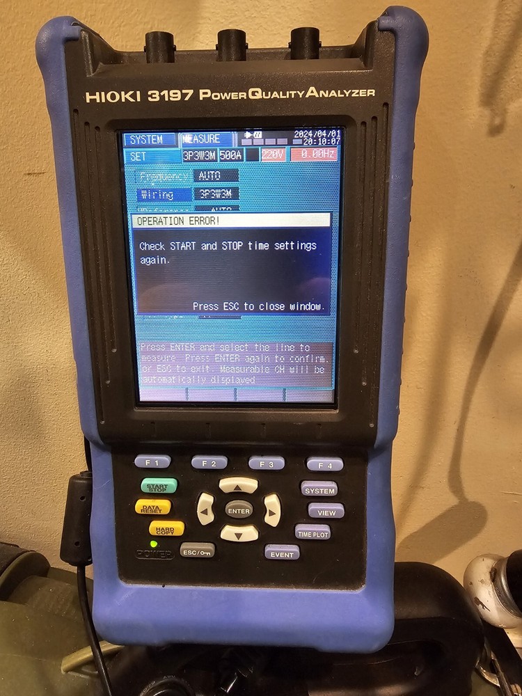 Hioki 3197 Three Phase HandHeld Power Quality Analyzer Meter MINT