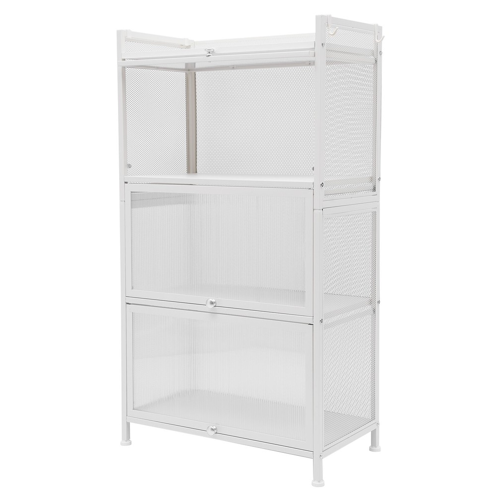 Kitchen Storage Sideboard, Buffet Cabinet with Barn Doors, White