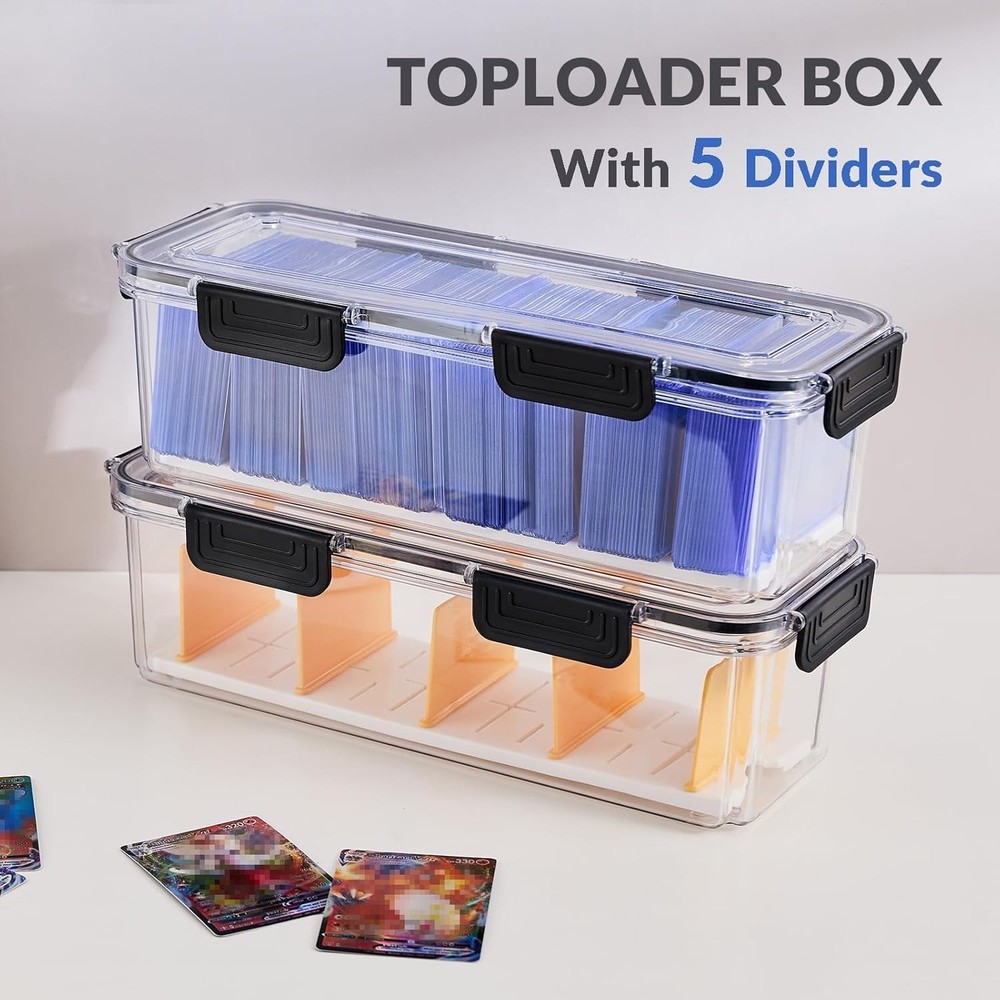 Secure Toploader Storage Box with Dividers