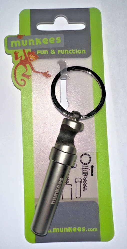 Munkees Keychain Corkscrew Bottle Opener