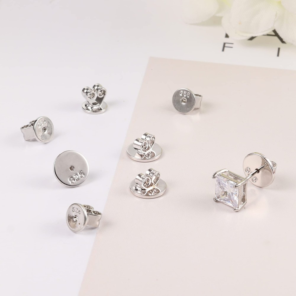 925 Sterling Silver Earring Backs for Studs Hypoallergenic Earring Backs for ...