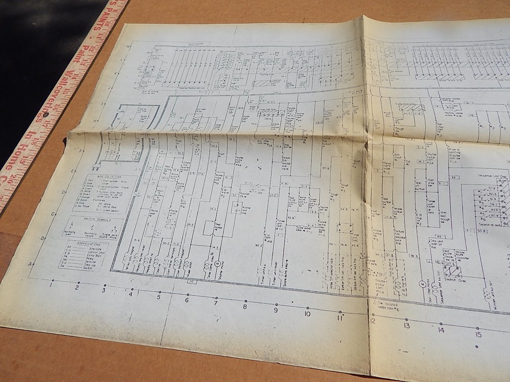1960 Bally ROLLER DERBY service schematic - 16 x 50 inches
