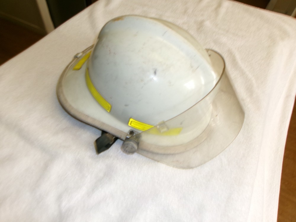 Cairns Bros White Fireman's Helmet with Shield