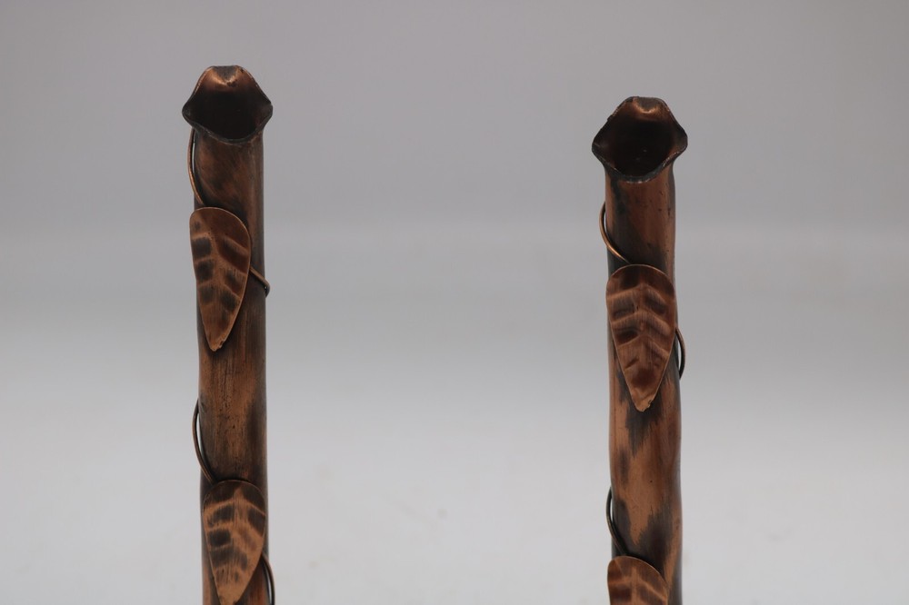 Pair of Utah Copper Hand Made Candlestick Holders-Marked