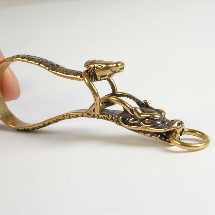 Solid Brass Dragon Keychains Hook  Dragon Key Holder Key Clip Key Chain