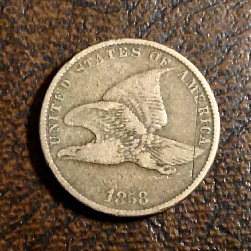 1858 Small Letters US Flying Eagle Cent cd