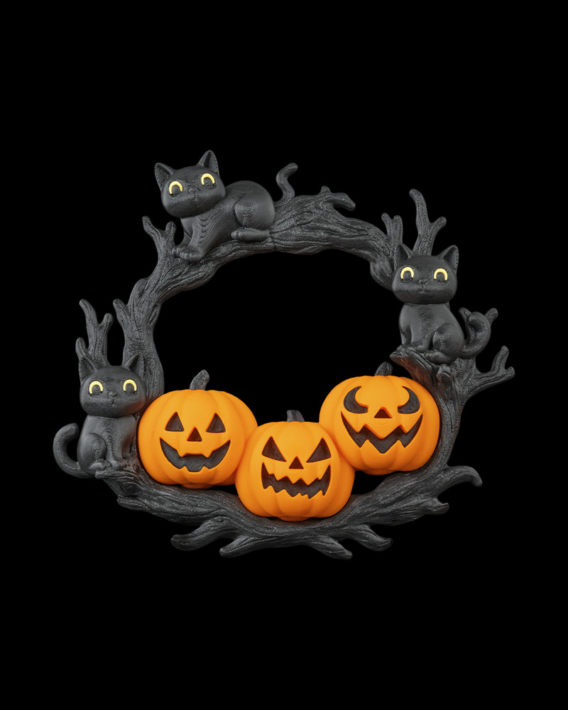 🎃🐾 The Cozy Patch – Halloween Wreath 🐾🎃