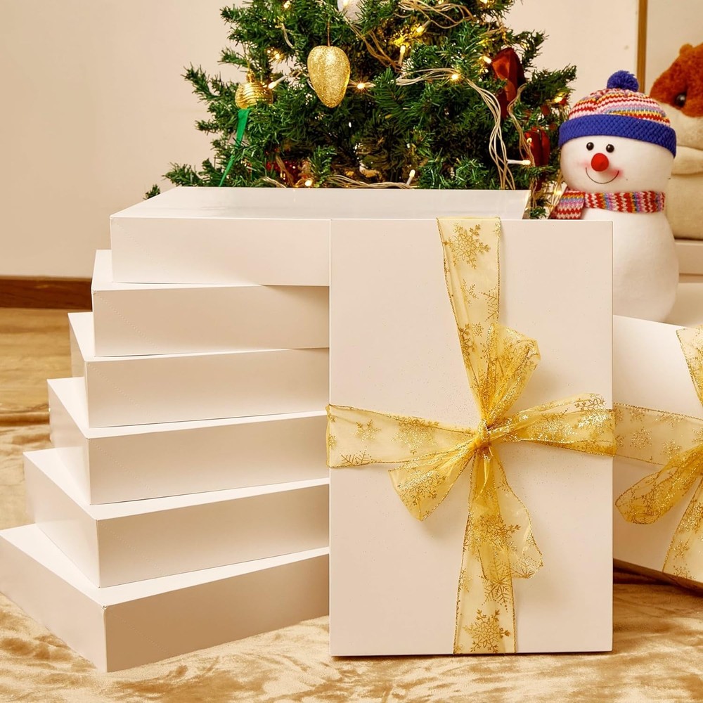 12 Pack 17" White Extra Large Gift Boxes With Lids For Clothes Presents