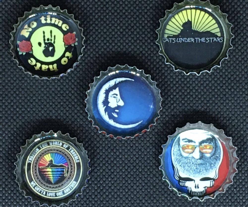 Jerry Garcia Bottle Cap Magnet Set