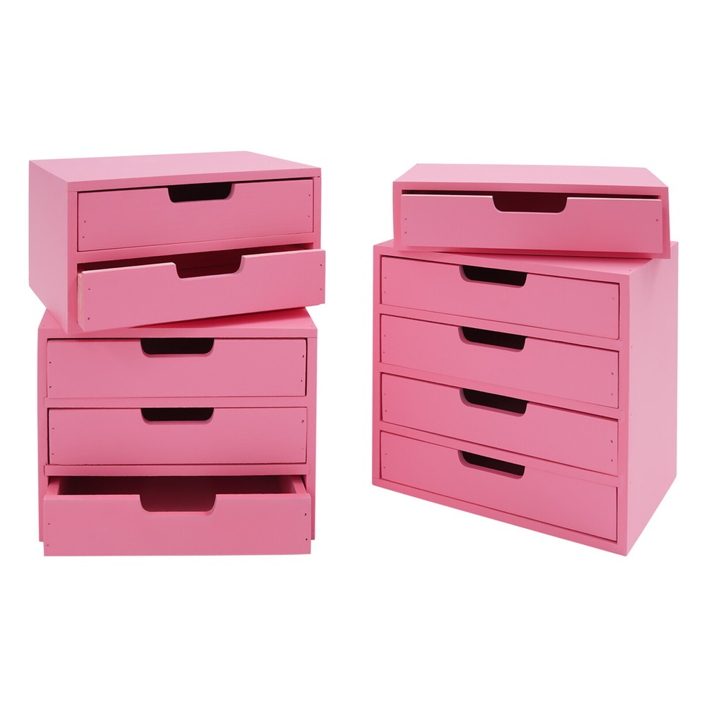 Office Multi-level Drawer Tabletop Storage Organizer 4-piece Drawer Cabinet