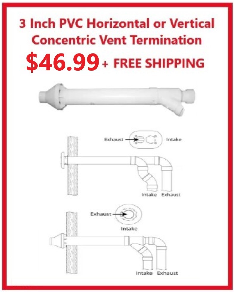 3 In. PVC Horizontal or Vertical Concentric Vent Termination Kit