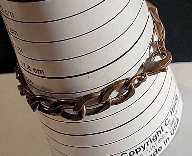 Brass Linked Bracelet Needs Cleaning 7.25"
