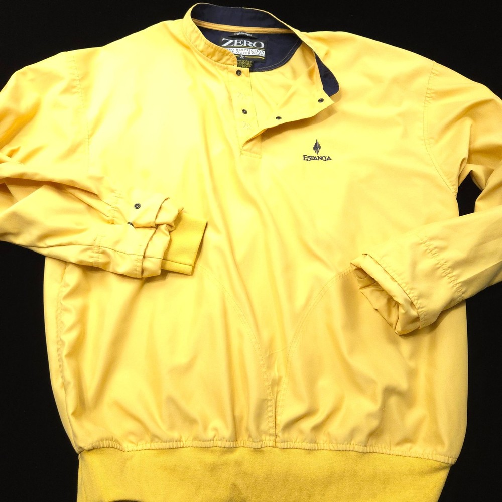 Zero Restriction -Estancia Pullover Mens -L Yellow Golf windbreaker jacket Snap