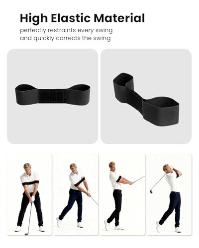Golf Grip Trainer & Swing Correcting Arm Band, Golf Training Aid Combo-