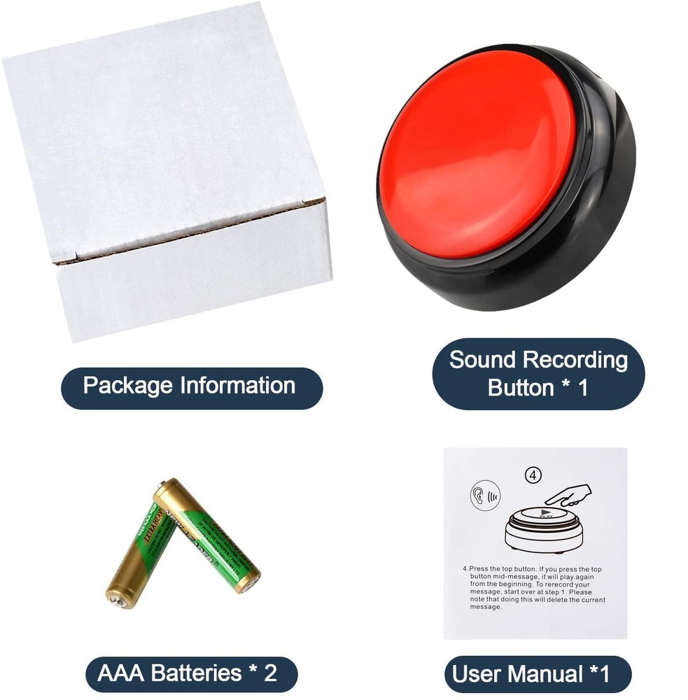 Recordable Easy Button Sound Button Voice Recording Talking Button 30 Second ...