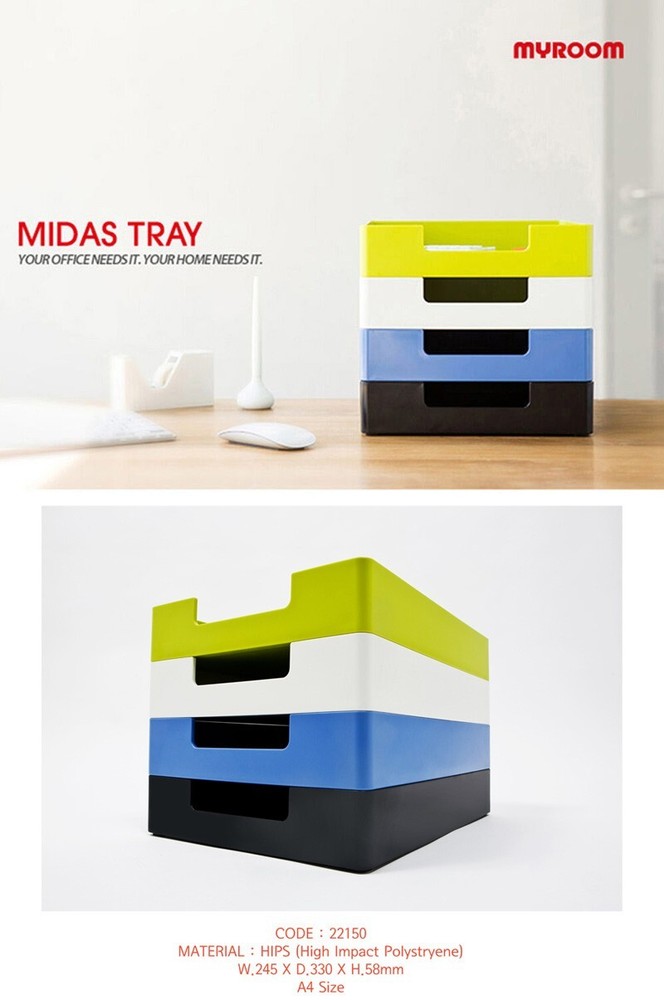 (1 PCS) Paper Tray Document Organizer Midas Tray Desk Organizer