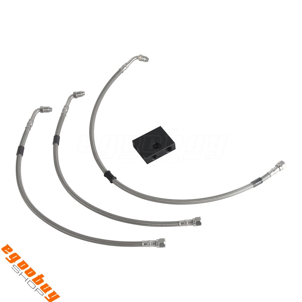 Silver Front ABS Upper Lower Complete Brake Line Kit Fits For Harley Softail 18+