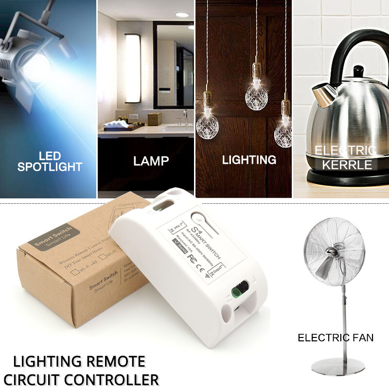 110V-220V Wireless RF Smart Switch Module + 433mhz Wall Panel Transmitter Remote