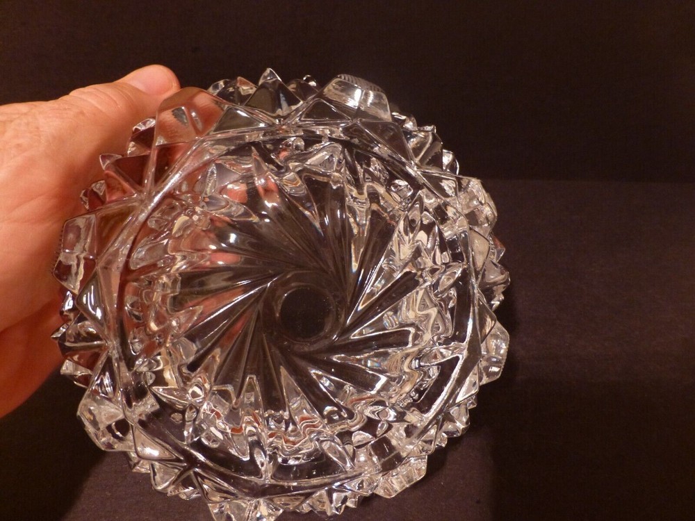 Vintage Heavy Crystal Ashtray, Pinwheel Design (ES)