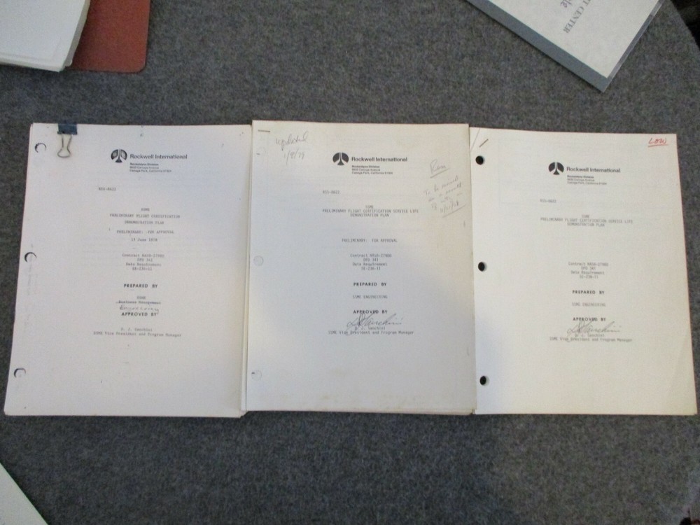 1978-80 NASA MSFC SPACE SHUTTLE PRELIMINARY FLIGHT CERTIFICATION INFO+AWARD CERT