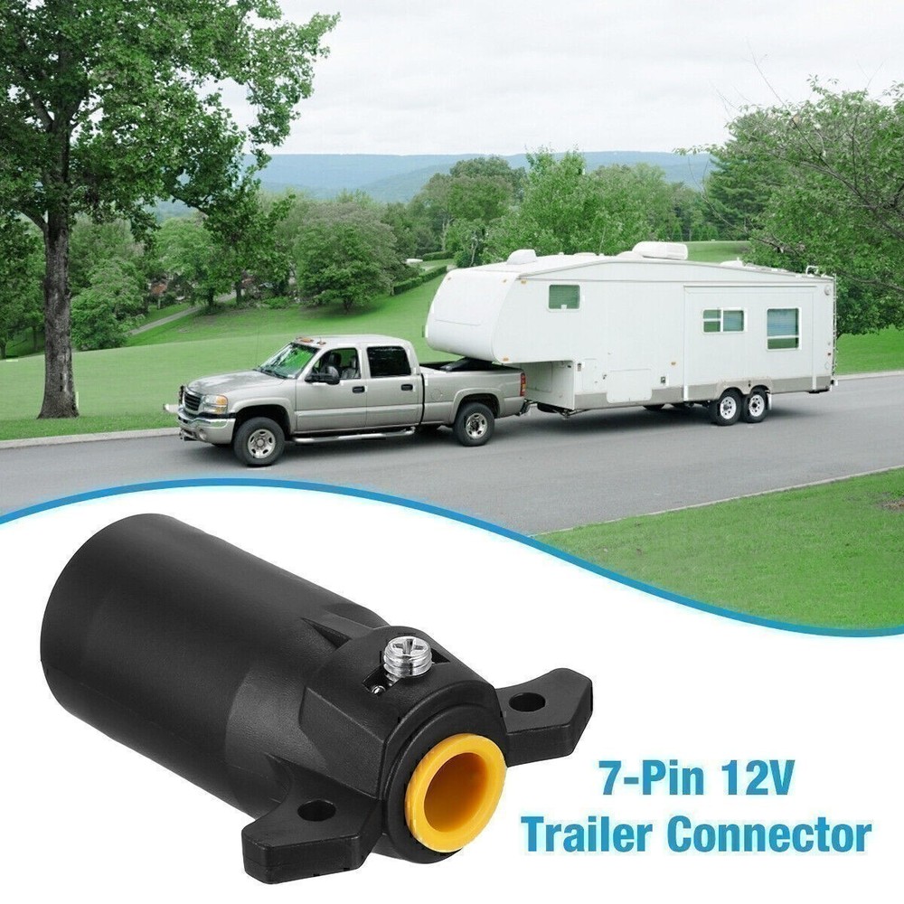 7 Way Round RV Style Trailer Light Plug Connector Replacement End Blade Pin Izos