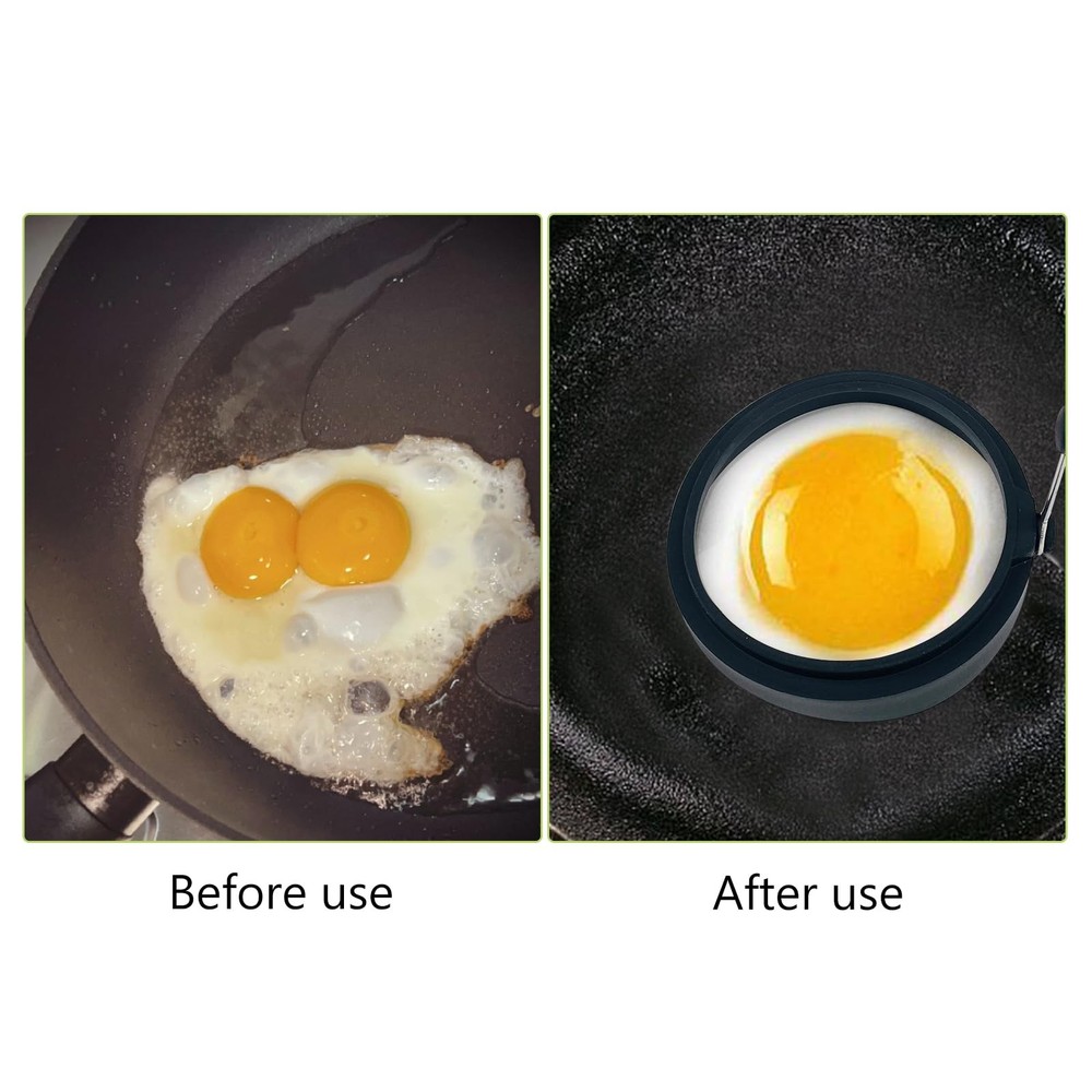 4 Pack Silicone Egg Rings Non Stick Egg Cooker Rings for Cooking Fried Egg