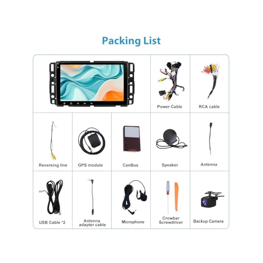 For 8,inch Touch Screen Car Stereo, Wireless CarPlay & Android Auto, Android